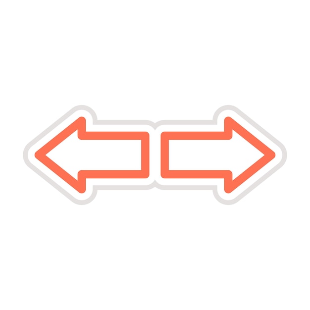 Ilustración del diseño del icono vectorial izquierdo-derecho