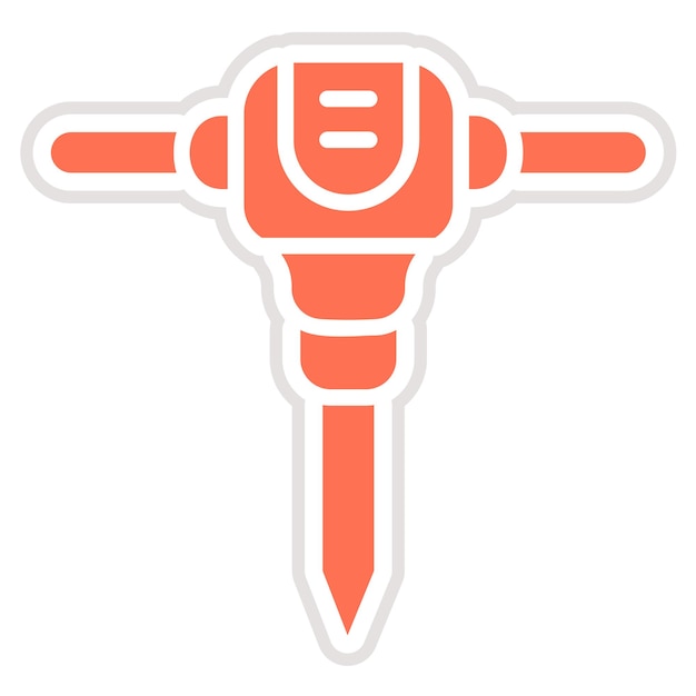 Ilustración del diseño del icono vectorial de Jackhammer