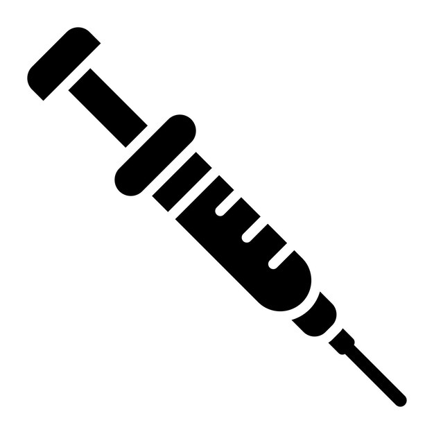 Ilustración del diseño del icono vectorial de la jeringa