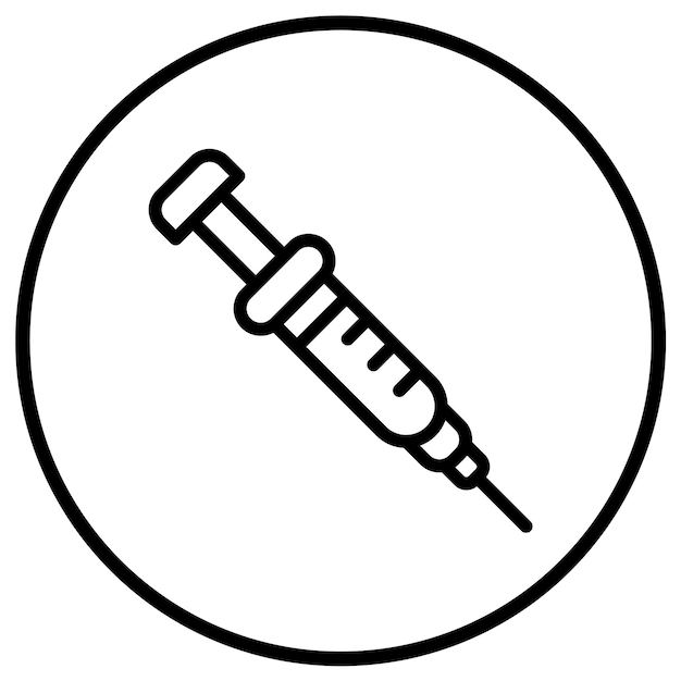 Ilustración del diseño del icono vectorial de la jeringa