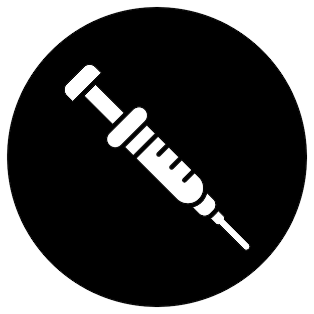 Ilustración del diseño del icono vectorial de la jeringa