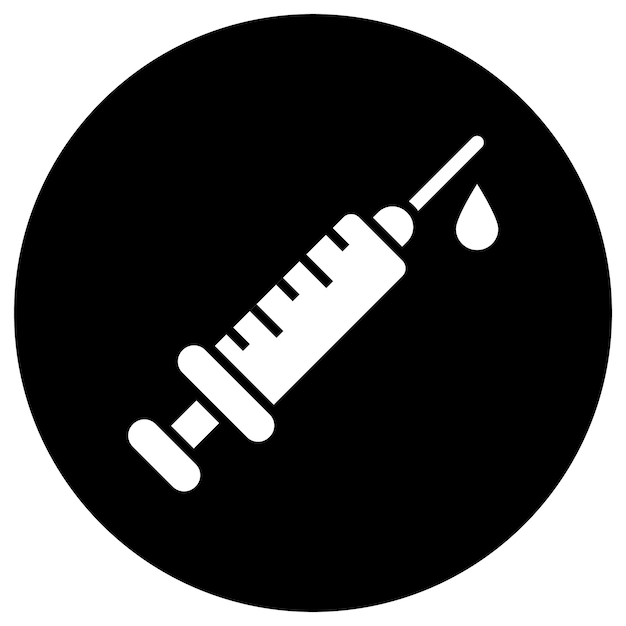 Ilustración del diseño del icono vectorial de la jeringa