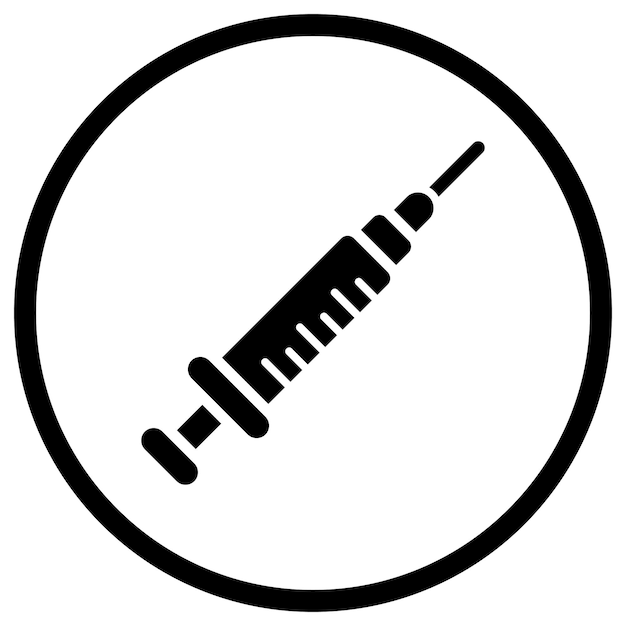 Ilustración del diseño del icono vectorial de la jeringa