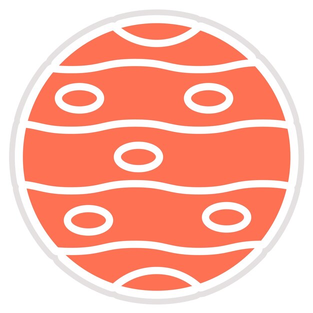 Ilustración del diseño del icono vectorial de Júpiter