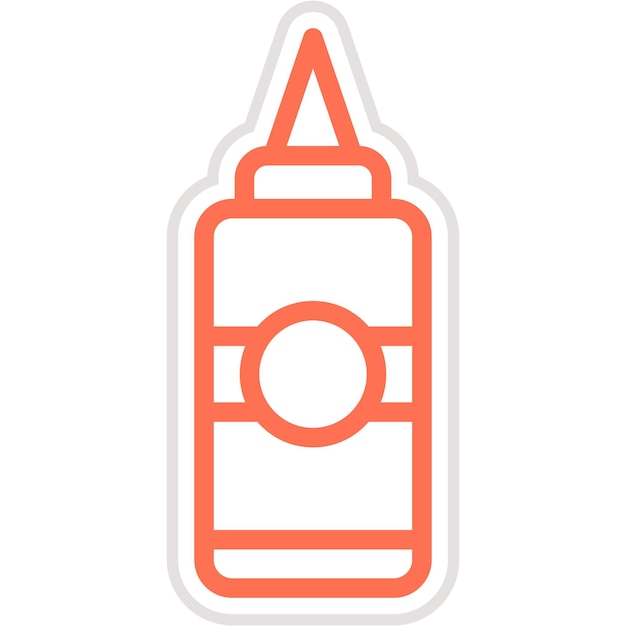 Ilustración del diseño del icono vectorial de ketchup
