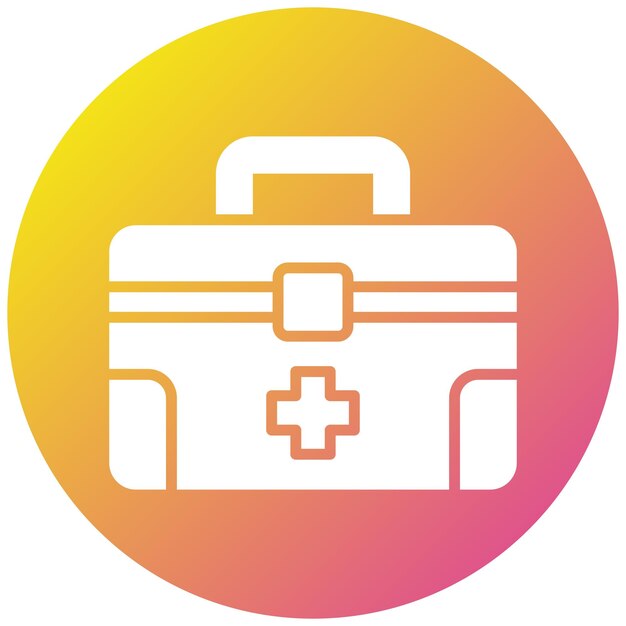 Ilustración del diseño del icono vectorial del kit de primeros auxilios