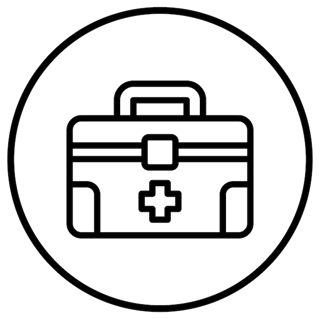 Ilustración del diseño del icono vectorial del kit de primeros auxilios