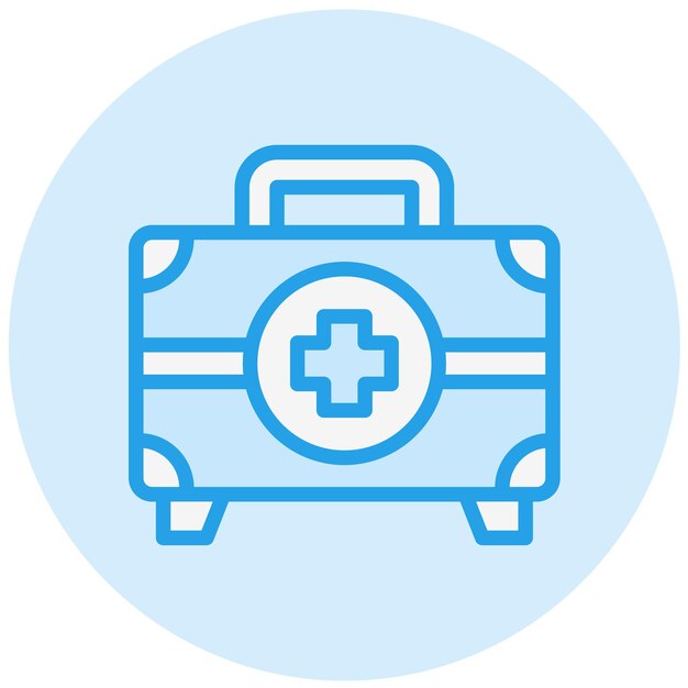 Ilustración del diseño del icono vectorial del kit de primeros auxilios