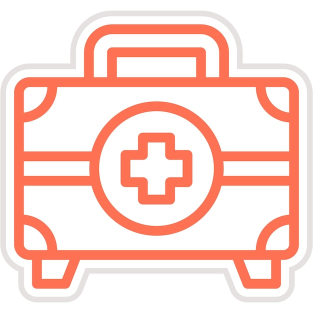 Ilustración del diseño del icono vectorial del kit de primeros auxilios