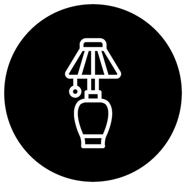 Ilustración del diseño del icono vectorial de la lámpara de mesa