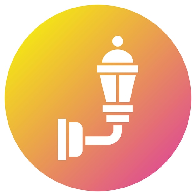 Ilustración del diseño del icono vectorial de la lámpara de pared