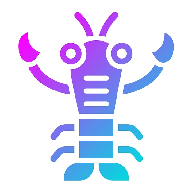 Ilustración del diseño del icono vectorial de la langosta