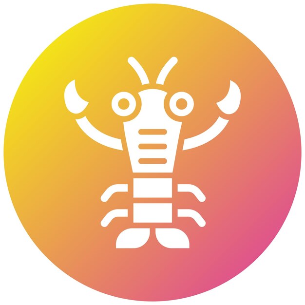 Ilustración del diseño del icono vectorial de la langosta