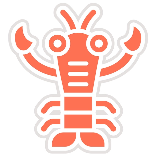 Ilustración del diseño del icono vectorial de la langosta