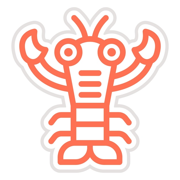 Ilustración del diseño del icono vectorial de la langosta