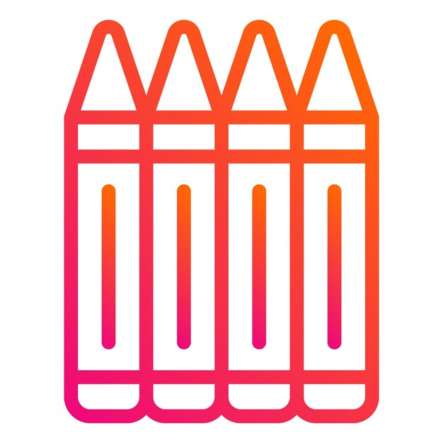 Ilustración del diseño del icono vectorial de los lápices de colores