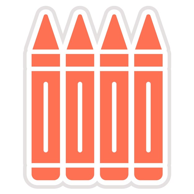 Ilustración del diseño del icono vectorial de los lápices de colores