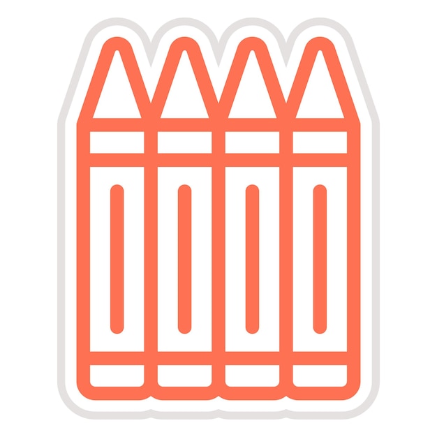 Ilustración del diseño del icono vectorial de los lápices de colores