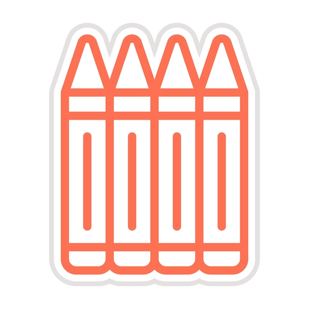 Ilustración del diseño del icono vectorial de los lápices de colores