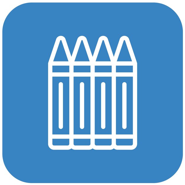 Ilustración del diseño del icono vectorial de los lápices de colores