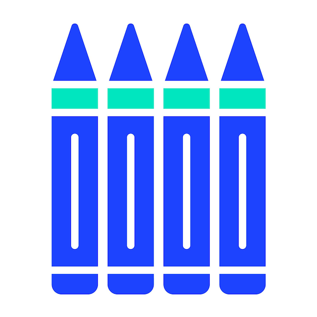 Ilustración del diseño del icono vectorial de los lápices de colores