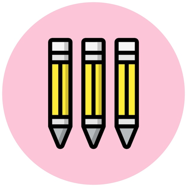 Ilustración del diseño del icono vectorial de lápices