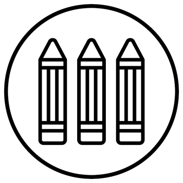 Ilustración del diseño del icono vectorial del lápiz de colores