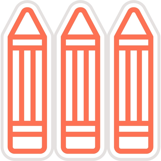 Ilustración del diseño del icono vectorial del lápiz de colores
