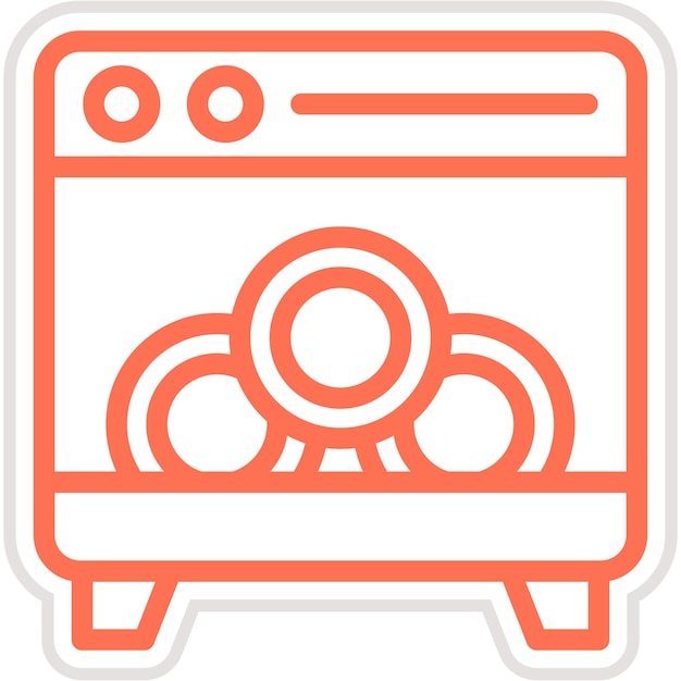 Ilustración del diseño del icono vectorial del lavador de platos