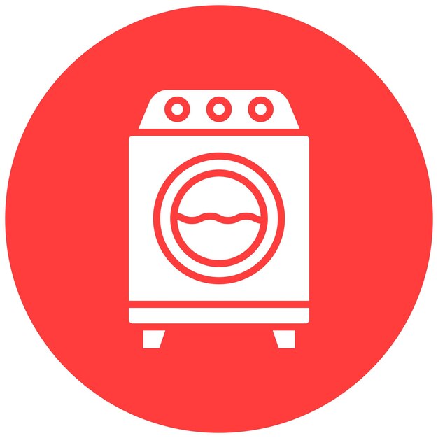 Ilustración del diseño del icono vectorial de la lavadora