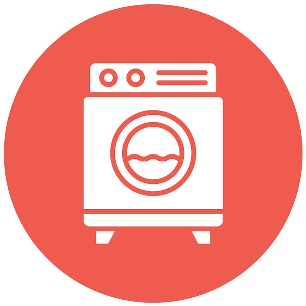 Ilustración del diseño del icono vectorial de la lavadora