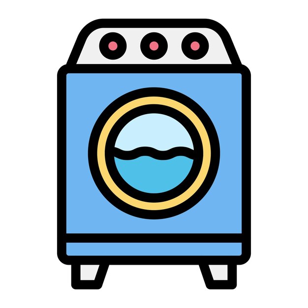 Ilustración del diseño del icono vectorial de la lavadora