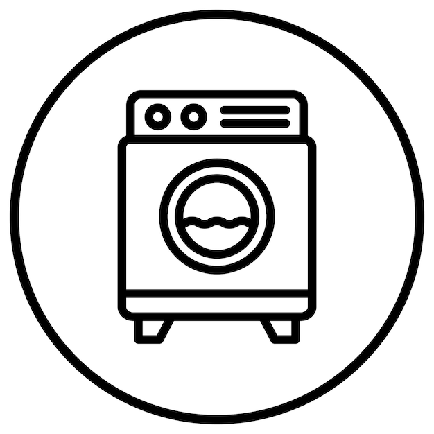 Ilustración del diseño del icono vectorial de la lavadora