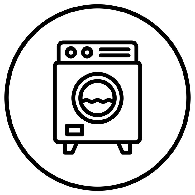 Ilustración del diseño del icono vectorial de la lavadora