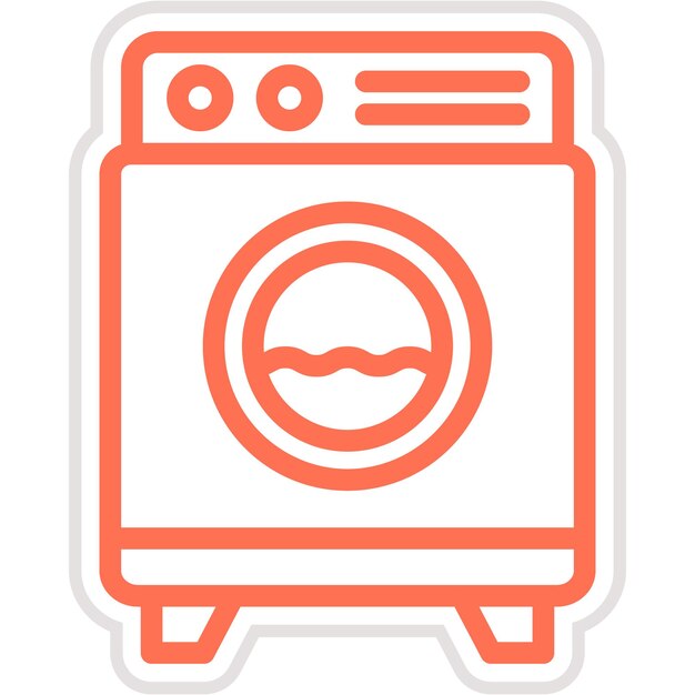 Ilustración del diseño del icono vectorial de la lavadora
