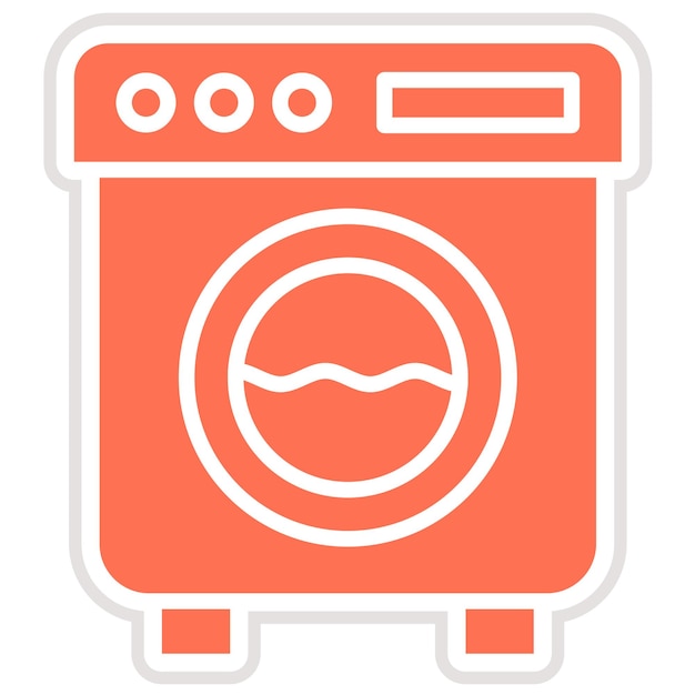 Ilustración del diseño del icono vectorial de la lavadora