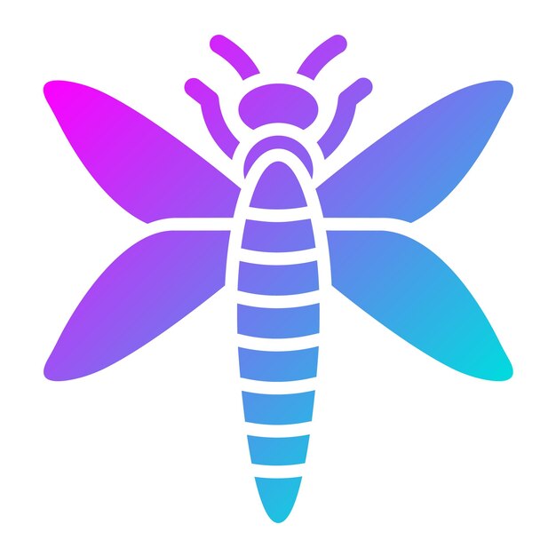 Ilustración del diseño del icono vectorial de la libélula