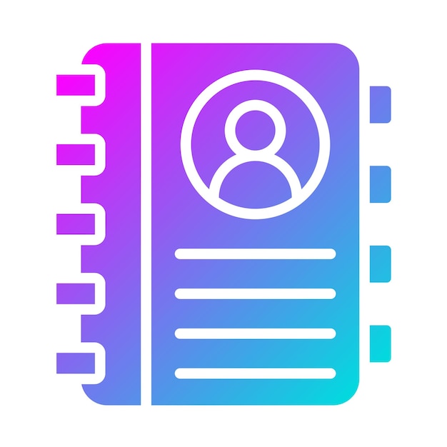 Ilustración del diseño del icono vectorial de la libreta de direcciones