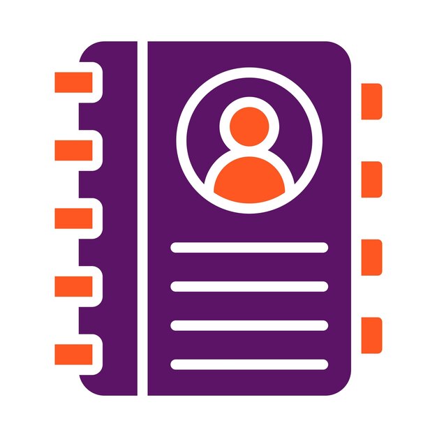 Ilustración del diseño del icono vectorial de la libreta de direcciones