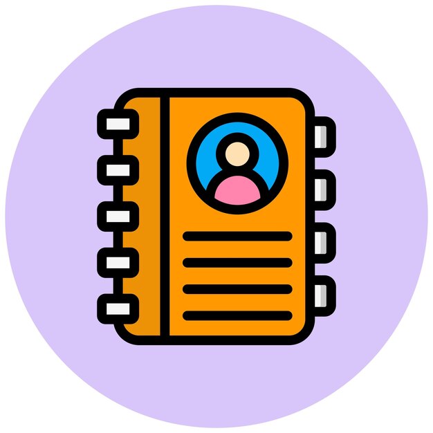Ilustración del diseño del icono vectorial de la libreta de direcciones