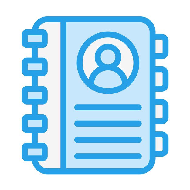 Ilustración del diseño del icono vectorial de la libreta de direcciones