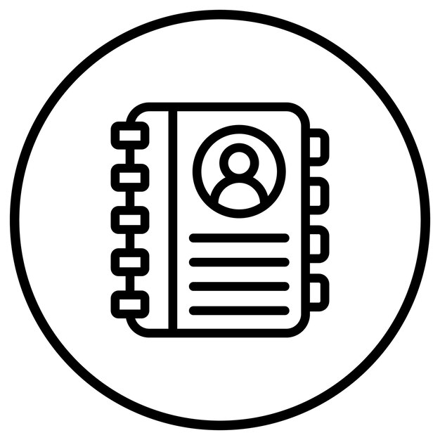 Ilustración del diseño del icono vectorial de la libreta de direcciones