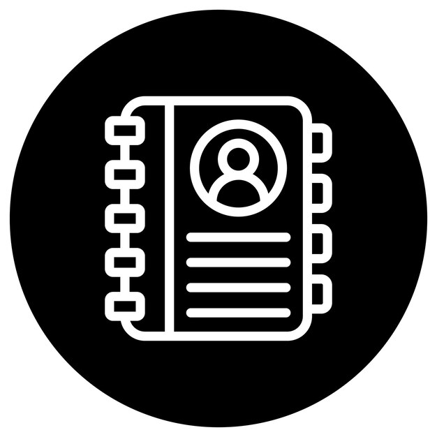 Ilustración del diseño del icono vectorial de la libreta de direcciones