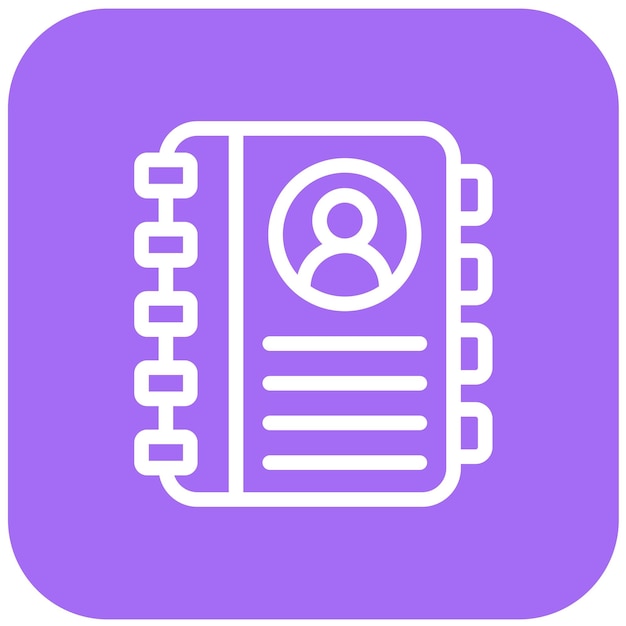 Ilustración del diseño del icono vectorial de la libreta de direcciones