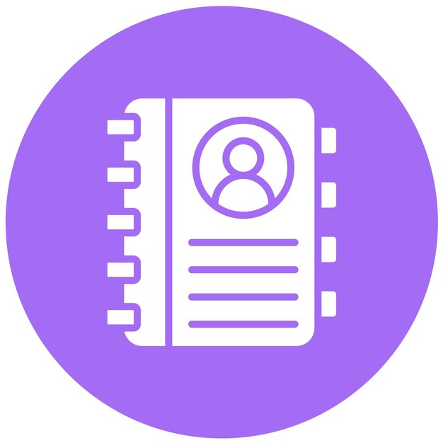 Ilustración del diseño del icono vectorial de la libreta de direcciones