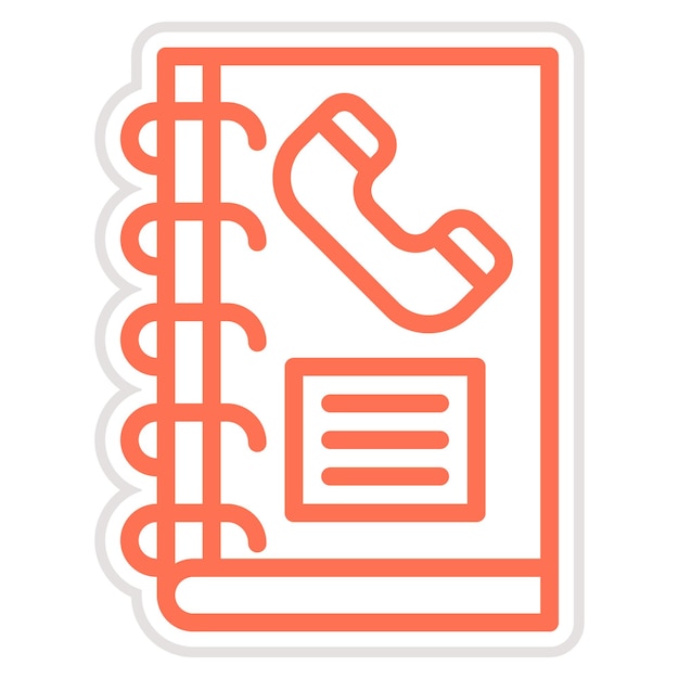 Ilustración del diseño del icono vectorial del libro de teléfonos