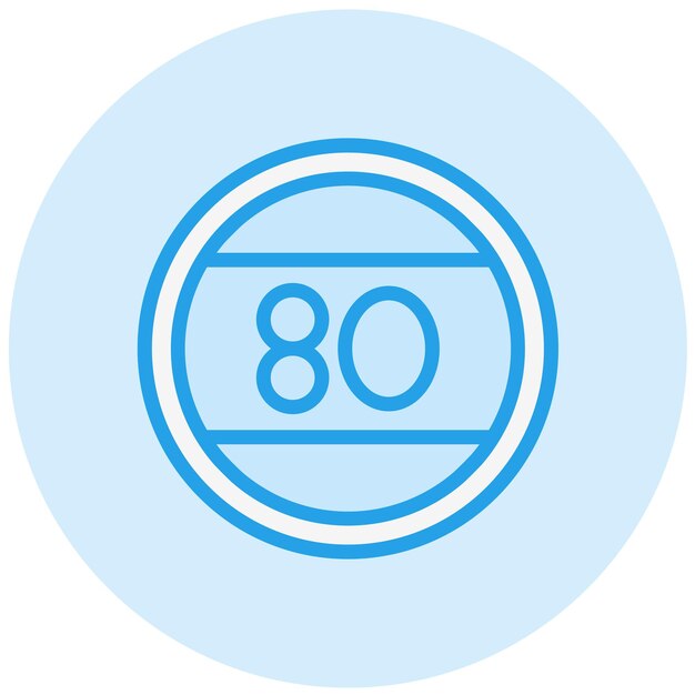 Ilustración del diseño del icono vectorial del límite de velocidad