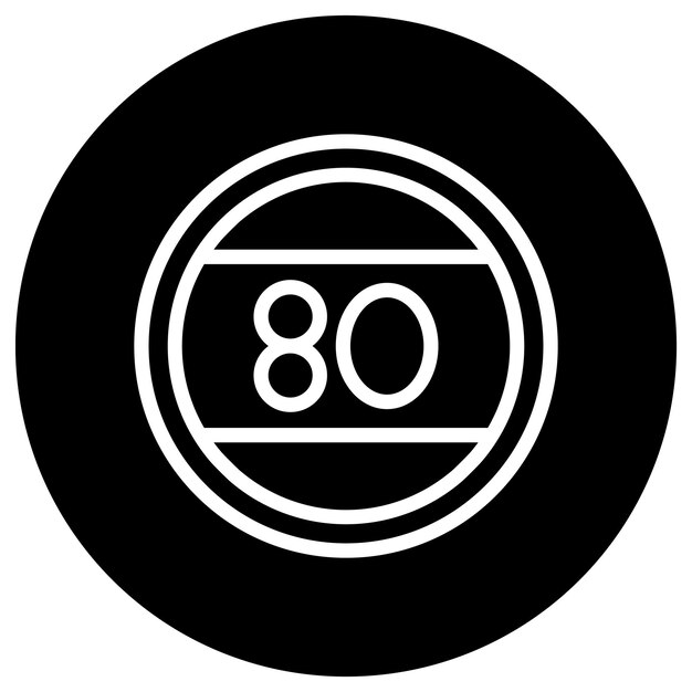 Ilustración del diseño del icono vectorial del límite de velocidad