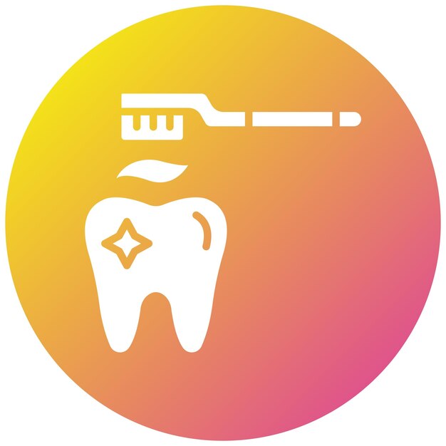 Ilustración del diseño del icono vectorial de limpieza de dientes