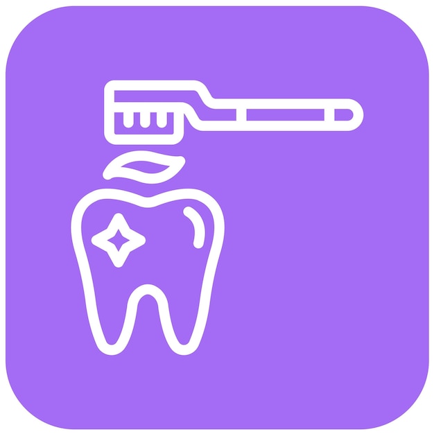 Ilustración del diseño del icono vectorial de limpieza de dientes